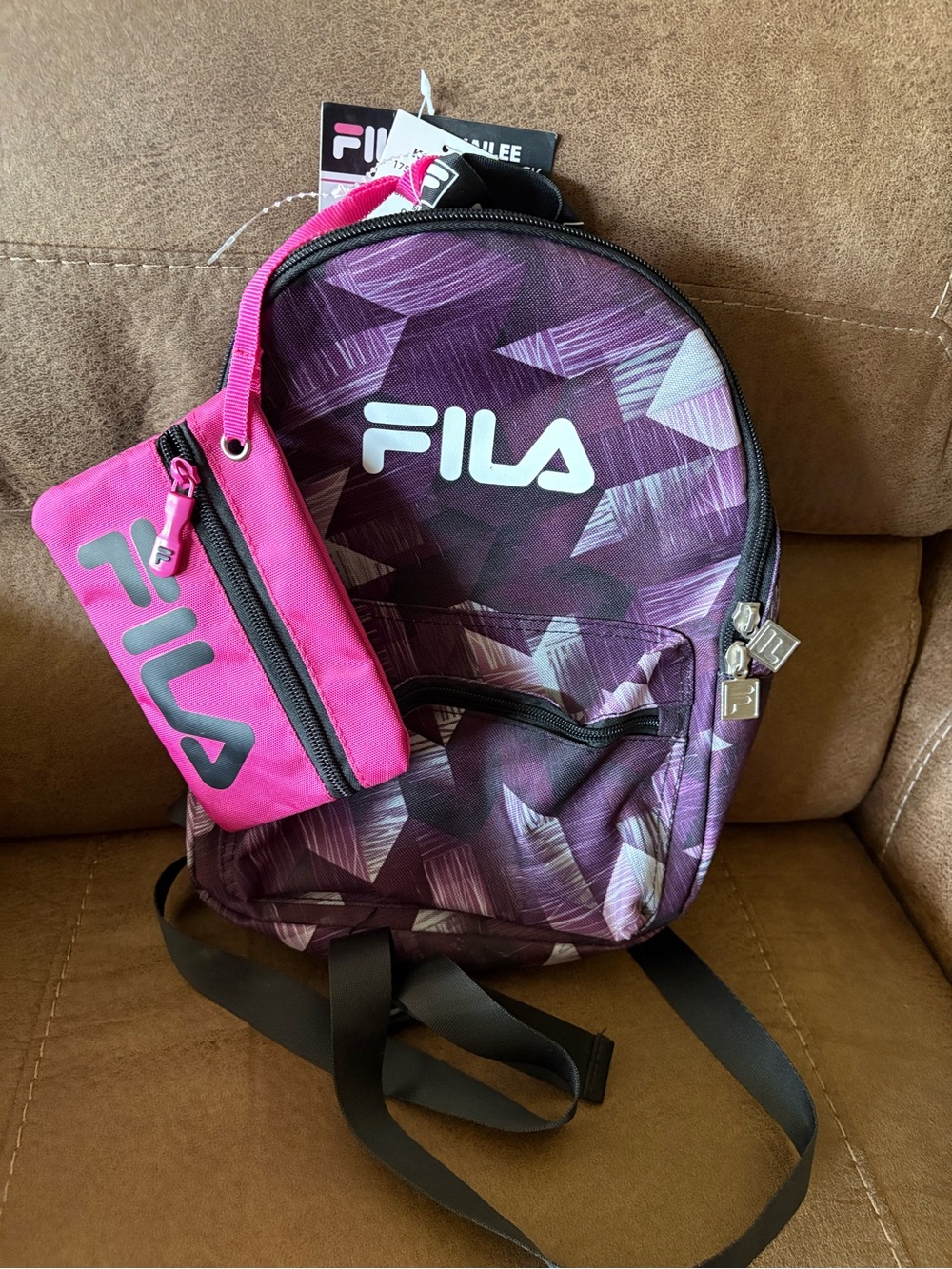 Fila Purple Mini Backpack with Bonus Zip Pouch